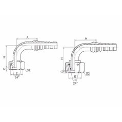 Hydr.konc. DKOS 4SH Interlock DN32 / M52x2 90°